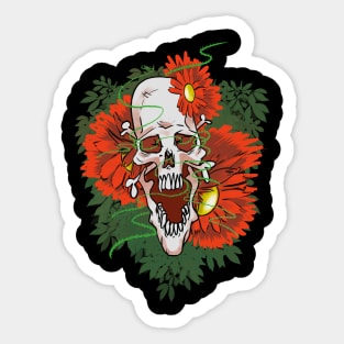Flower Skull Sticker